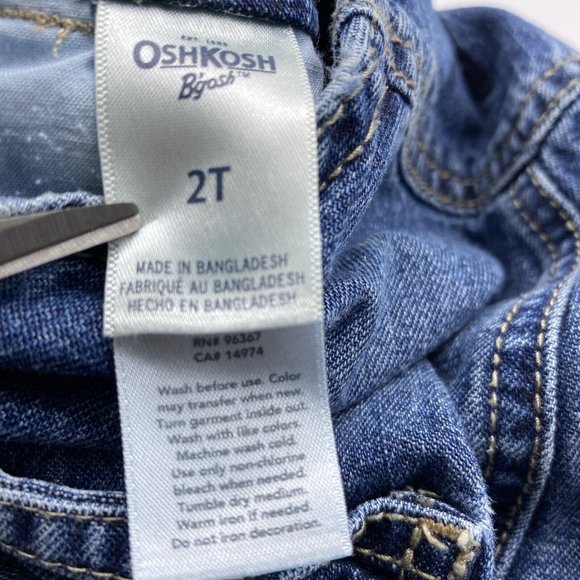 OshKosh B’Gosh Denim Co Blue Toddler Boys Jean Overalls Size 2T - Picture 4 of 10